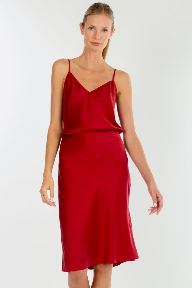 Lainey Midi Skirt, Alternate, color, Orange Red