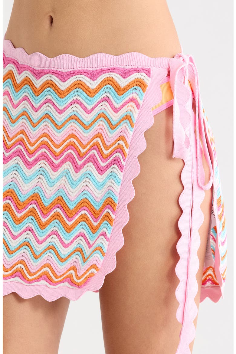 Essential Scalloped Trim Cover-Up Sarong, Alternate, color, SUNSET WAVE