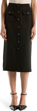 Laundry by Shelli Segal Button Front Midi Skirt