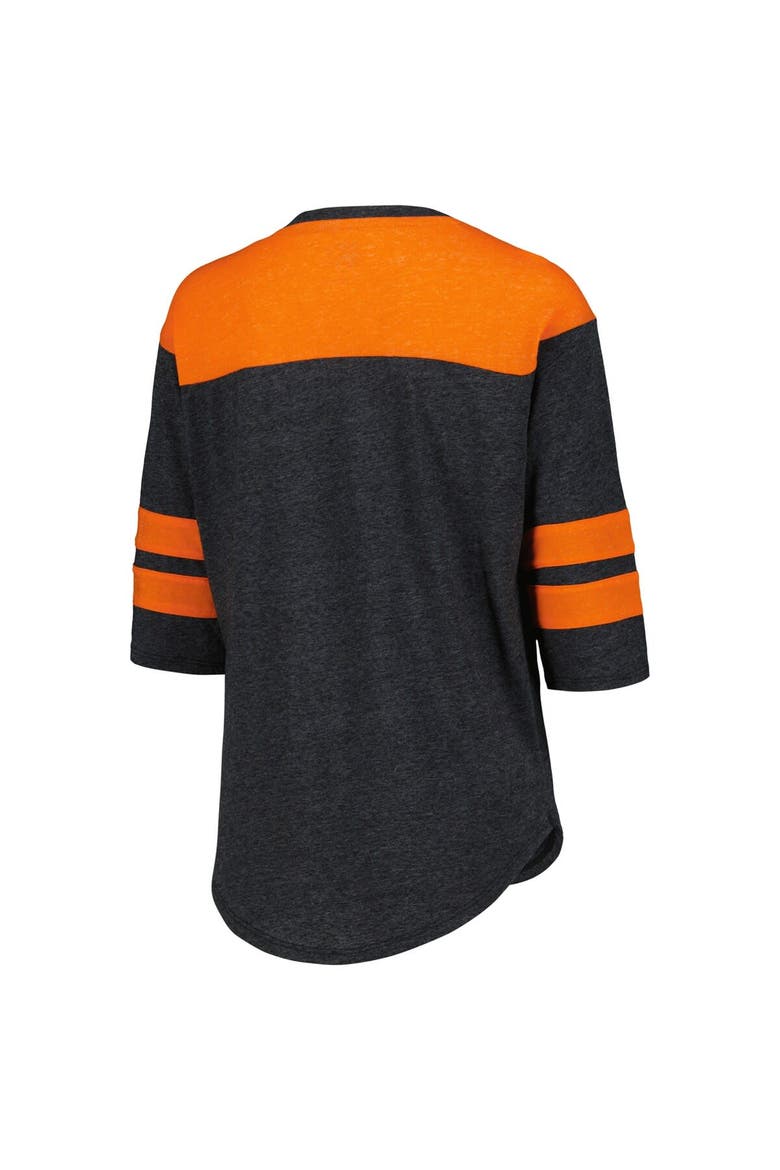 Women's Starter Black Martin Truex Jr Full Back Block 3/4-Sleeve Tri-Blend Top, Alternate, color, Black