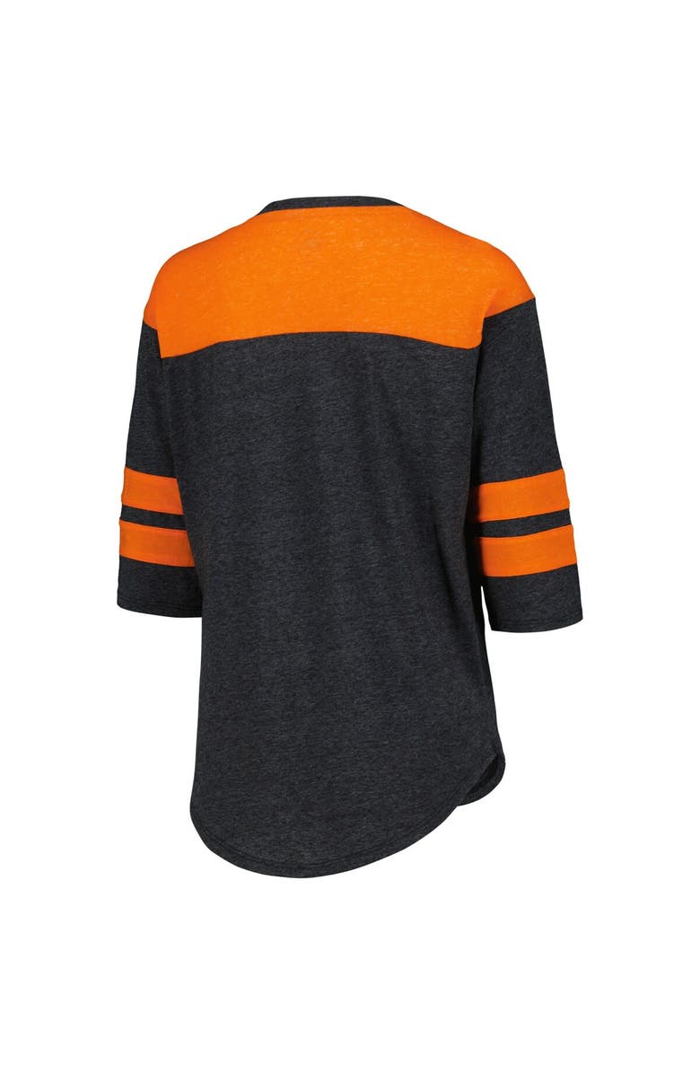 STARTER Women's Starter Black Martin Truex Jr Full Back Block 3/4-Sleeve Tri-Blend Top, Alternate, color, Black