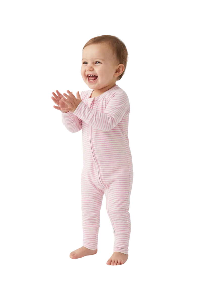 Long Sleeve Buttery Soft Sleeper, Main, color, Ballet Stripe