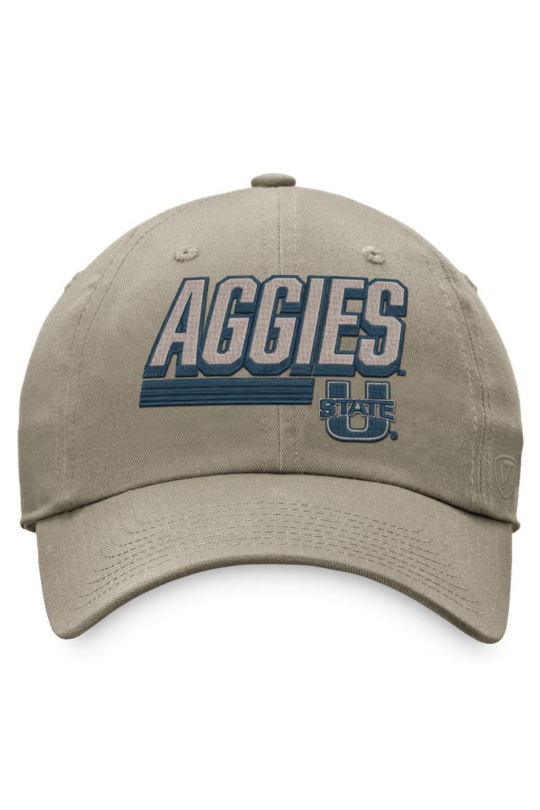 Men's Top of the World Khaki Utah State Aggies Slice Adjustable Hat, Alternate, color, Khaki