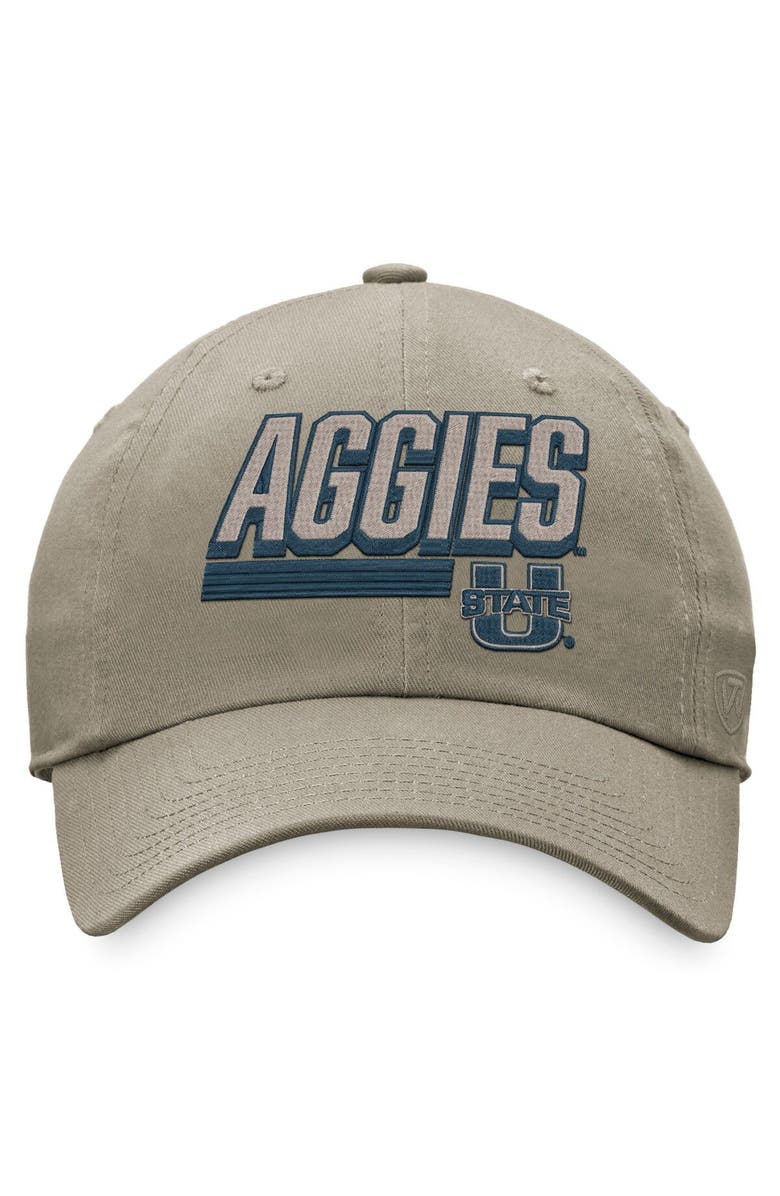 TOP OF THE WORLD Men's Top of the World Khaki Utah State Aggies Slice Adjustable Hat, Alternate, color, Khaki