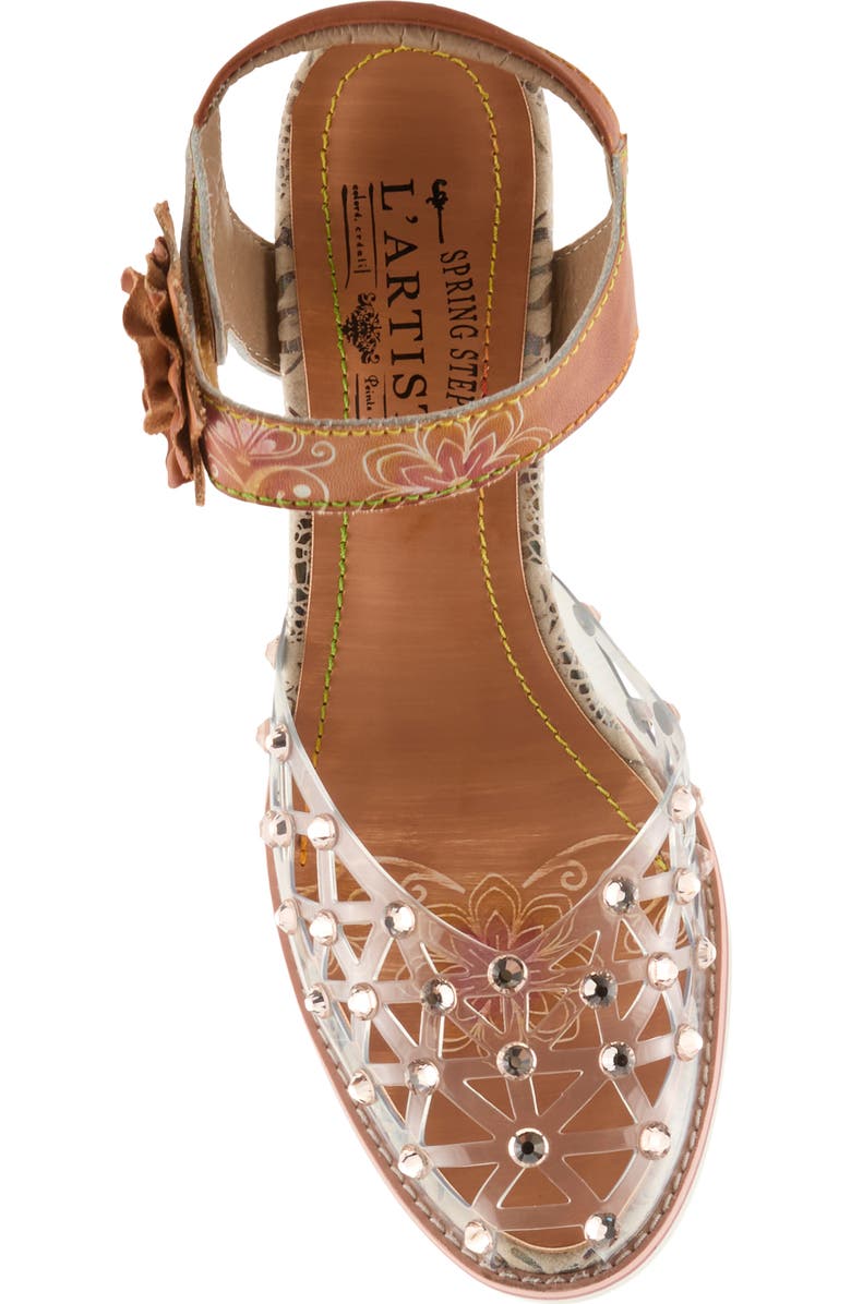 L'Artiste by Spring Step Sassylady Ankle Strap Sandal, Alternate, color, Camel Multi