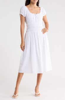 WAYF Smocked Midi Dress