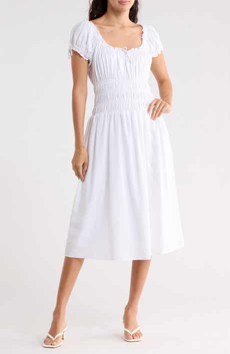 WAYF Smocked Midi Dress