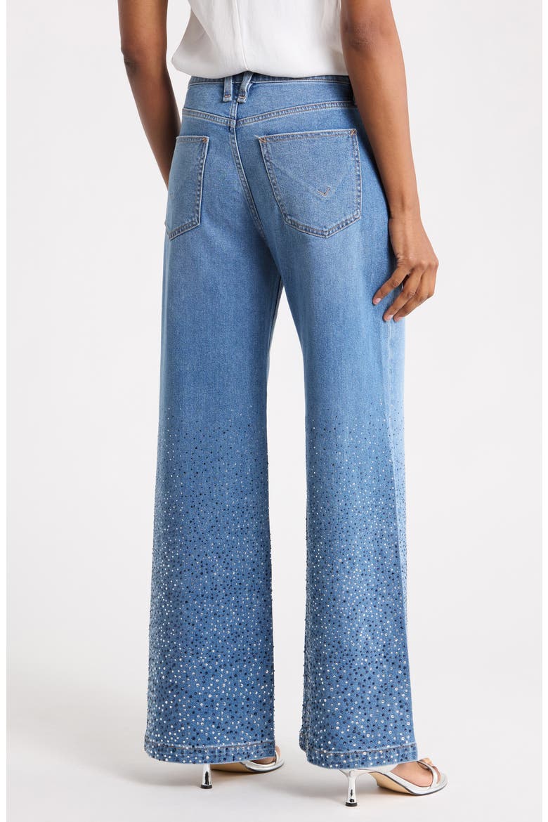 Jodie Embellished High Waist Wide Leg Jeans, Alternate, color, CRYSTAL BLUE