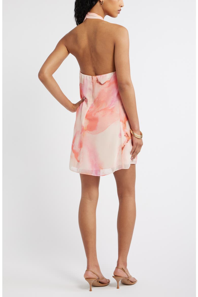 Halter Minidress, Alternate, color, FUCHSIA ABSTRACT SHAPES