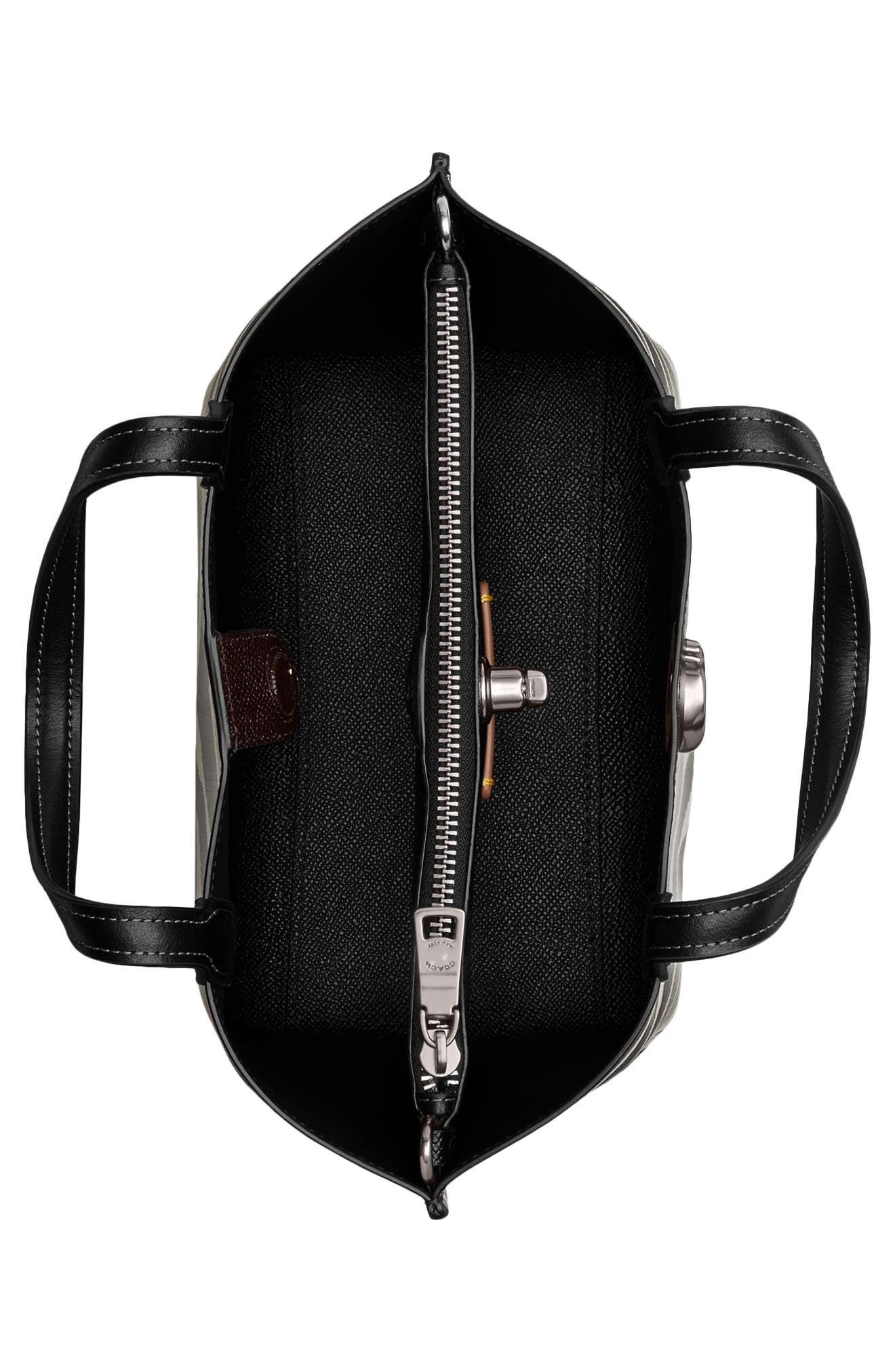 COACH Willow Zebra Print Leather Tote, Alternate, color, 