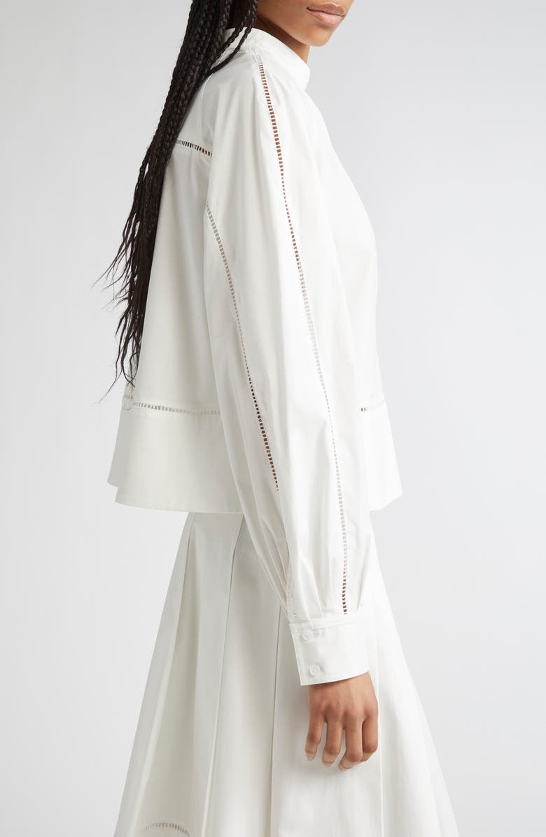 Proenza Schouler Grayson Cotton Stretch Poplin Top, Alternate, color, White