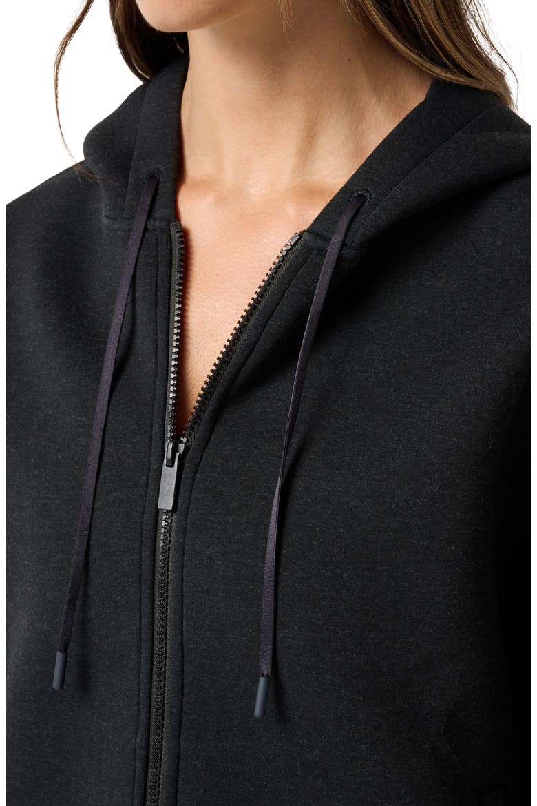 Cloudscape Zip-Up Hoodie Jacket, Alternate, color, HEATHER BLACK