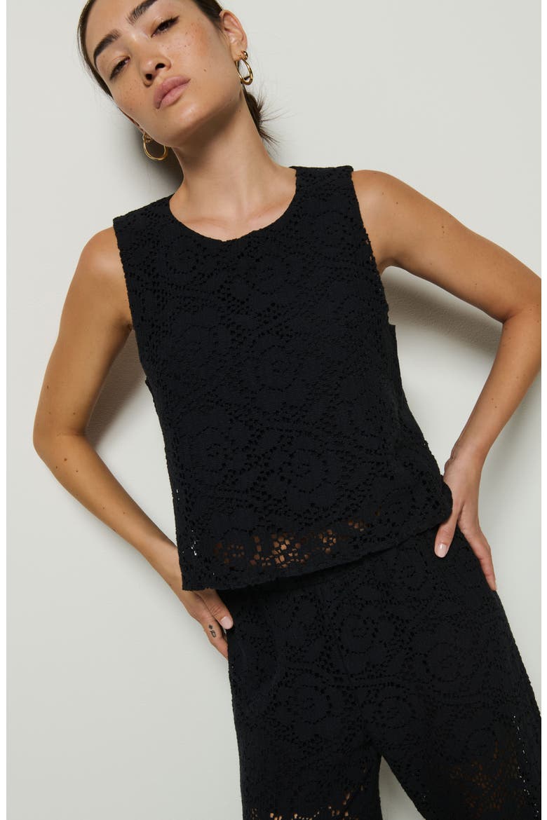 Sheri Lace Tank, Alternate, color, JET BLACK