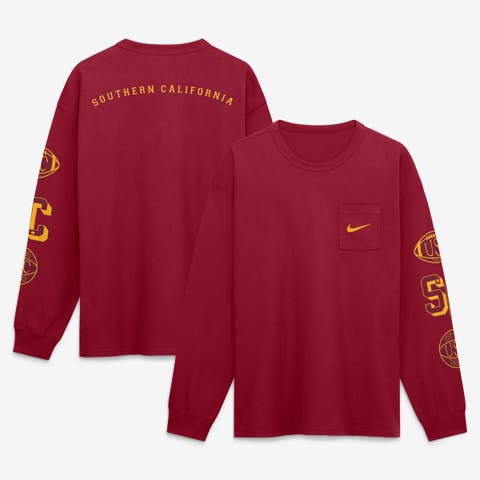 Men's Nike Cardinal USC Trojans Academic Long Sleeve Pocket T-Shirt