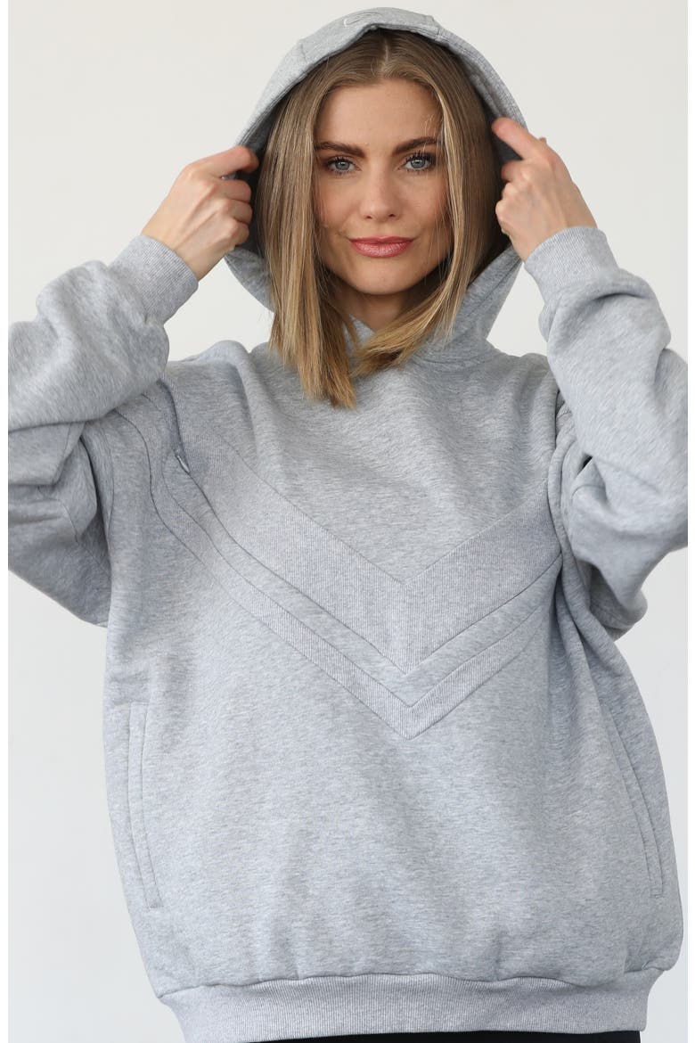 Isabella Ultra Soft Nursing and Pregnancy Hoodie, Alternate, color, Heather Grey