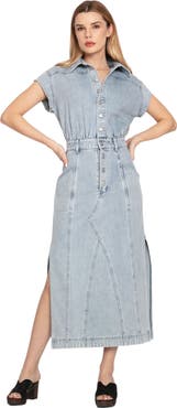 Belle & Bloom Sundown Denim Midi Shirt Dress