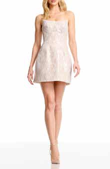 Amity Sequin Lace Strapless Cocktail Minidress