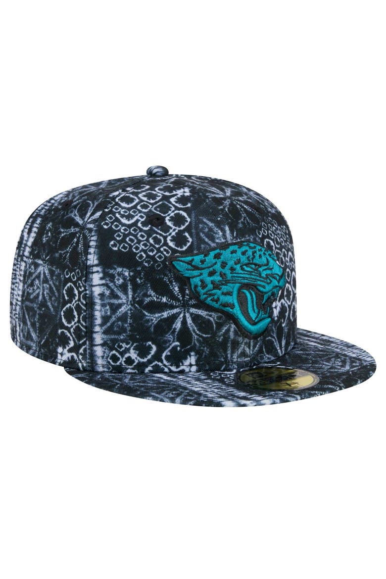 Men's New Era Black Jacksonville Jaguars Shibori 59FIFTY Fitted Hat, Alternate, color, Black