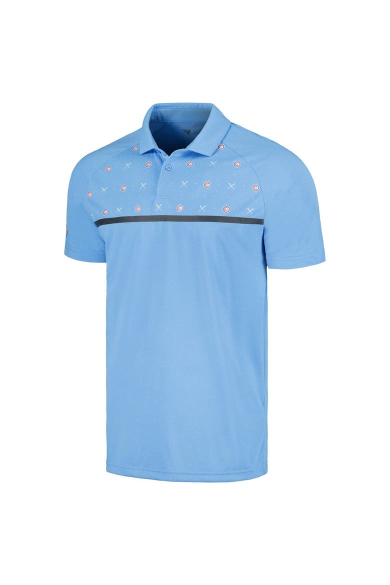 Men's Levelwear Light Blue Chicago Cubs Sector Batter Up Raglan Polo, Alternate, color, Light Blue