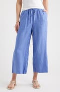 Caslon® Wide Leg Crop Linen Pants