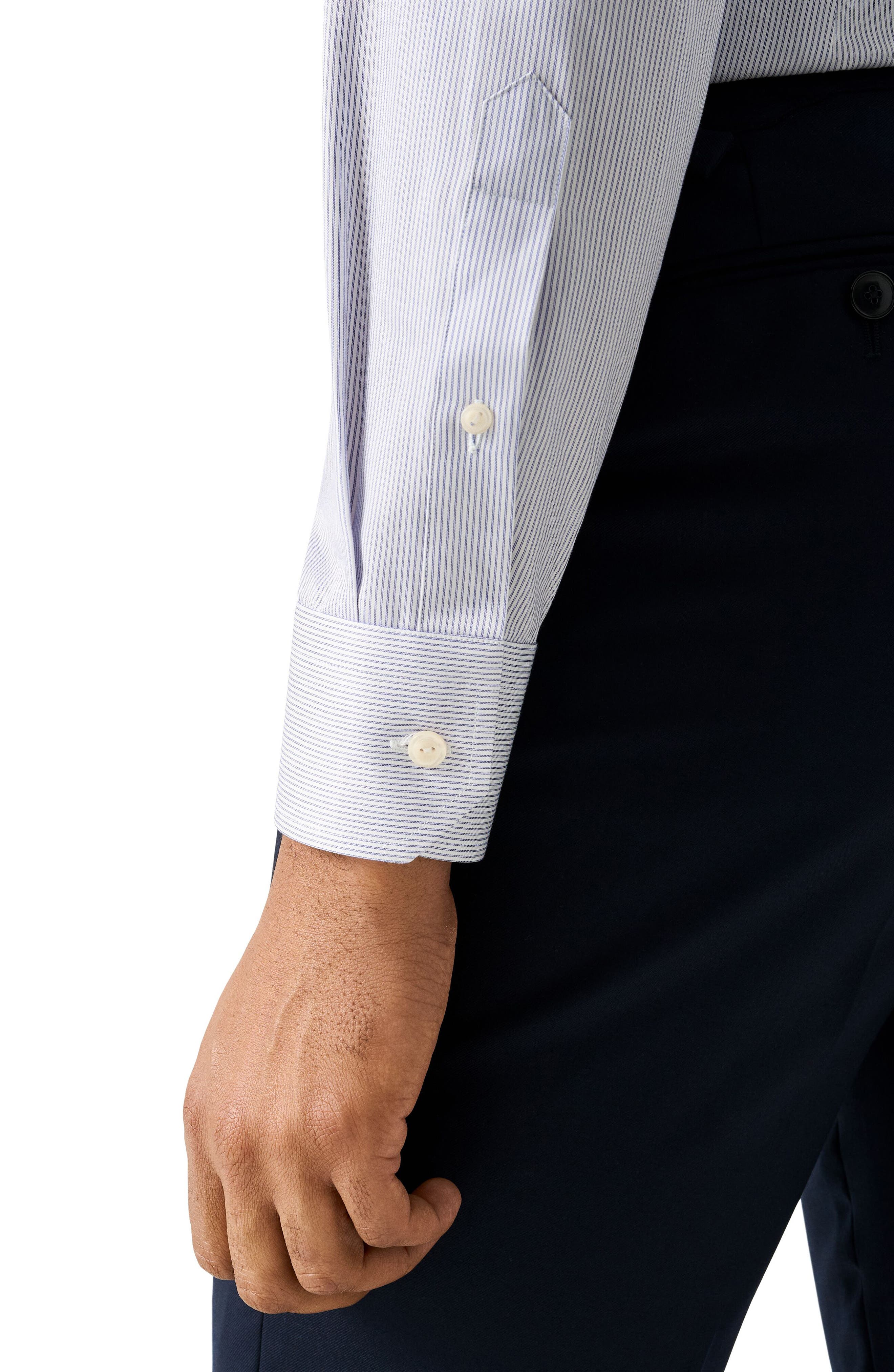 Slim Fit Stripe Cotton Dress Shirt - image 2