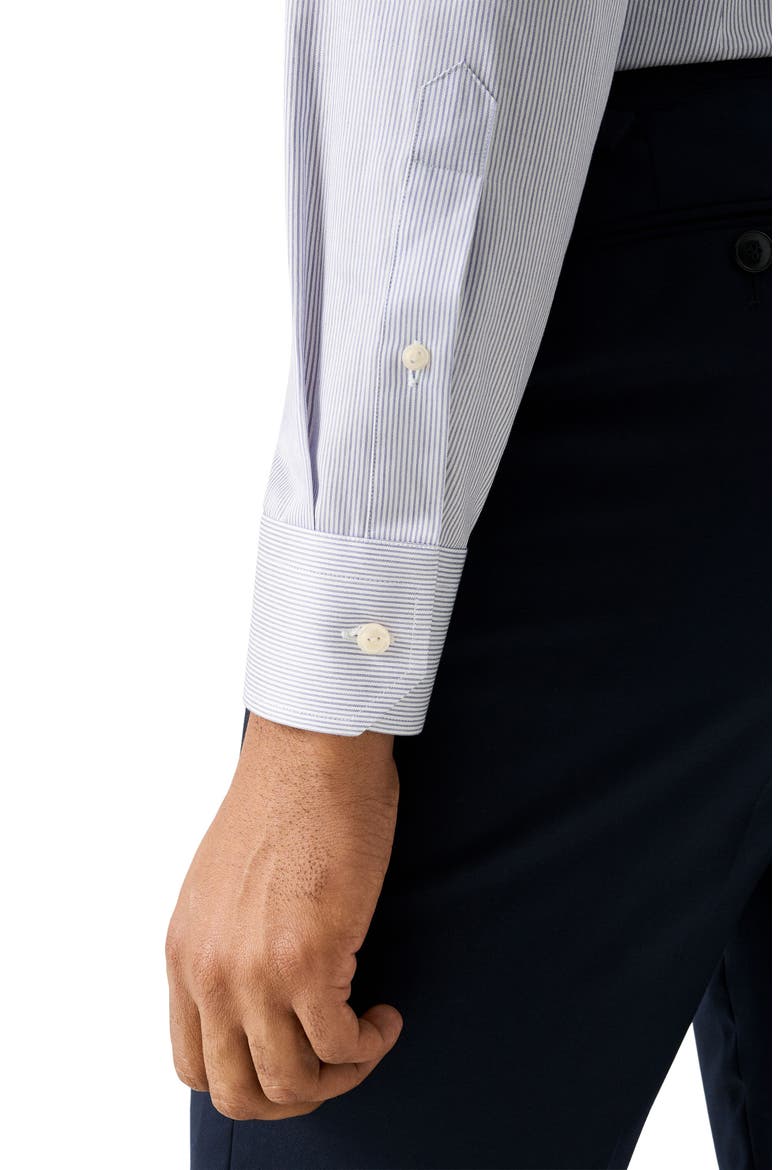 Slim Fit Stripe Cotton Dress Shirt, Alternate, color, DARK BLUE