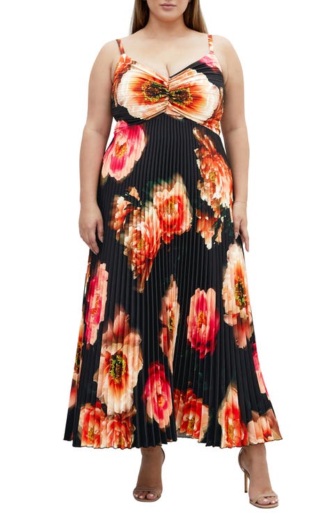 Ariana Print Pleat Dress (Plus)