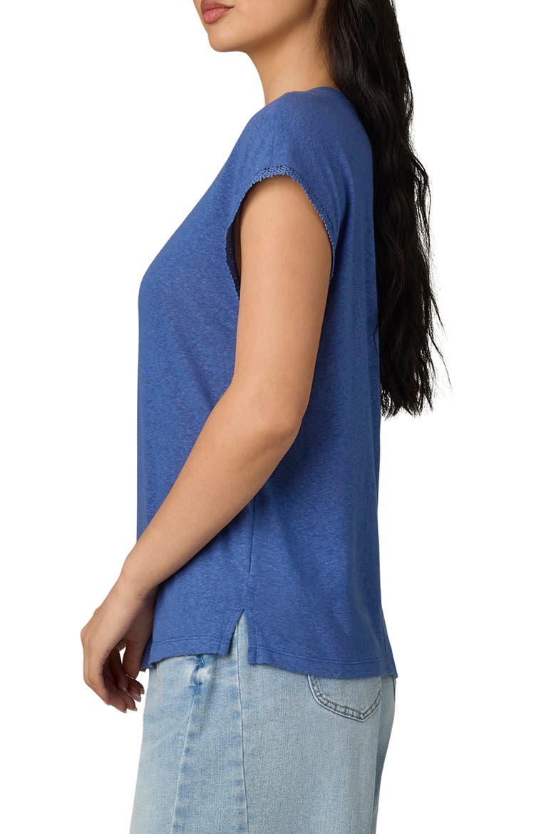 Crochet Cap Sleeve Tee, Alternate, color, COBALT BLUE