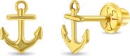 In Season Jewelry 14k Polished Anchor Girl Earrings