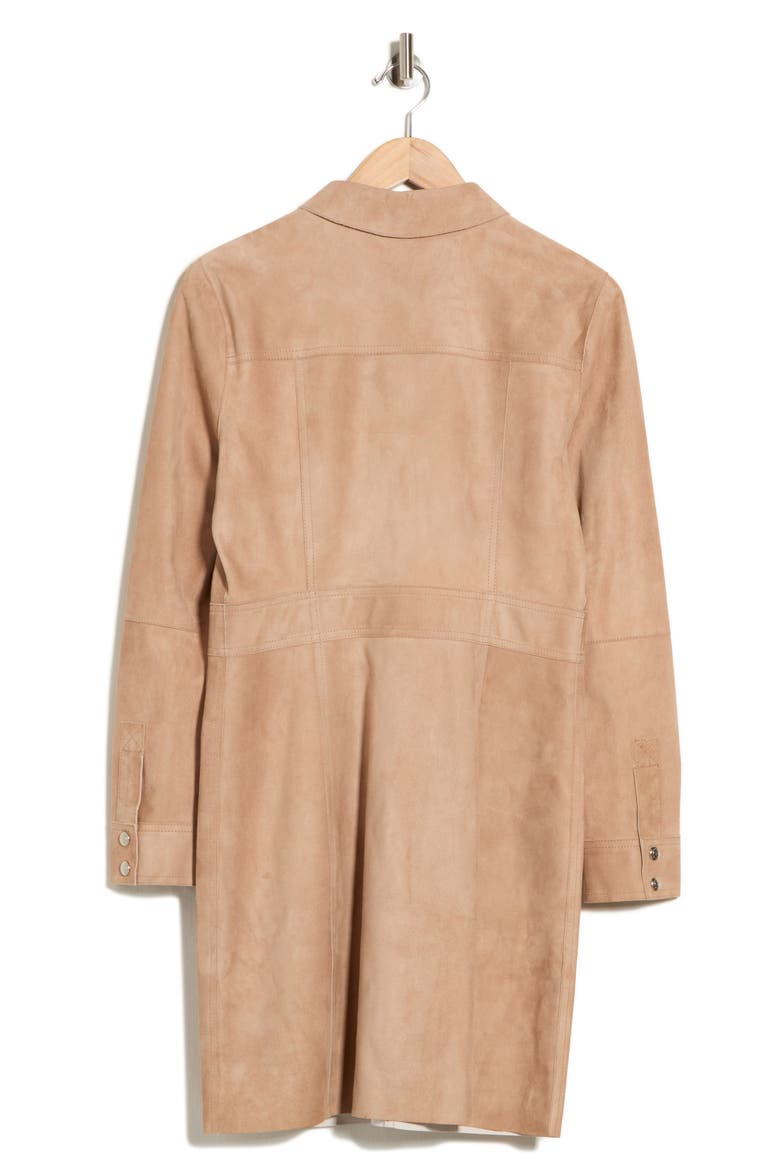 Leather Shirtdress, Alternate, color, HAZELNUT