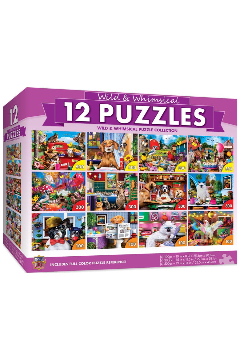 Wild & Whimscial Puzzle 12 Pack, Main, color, Multicolor