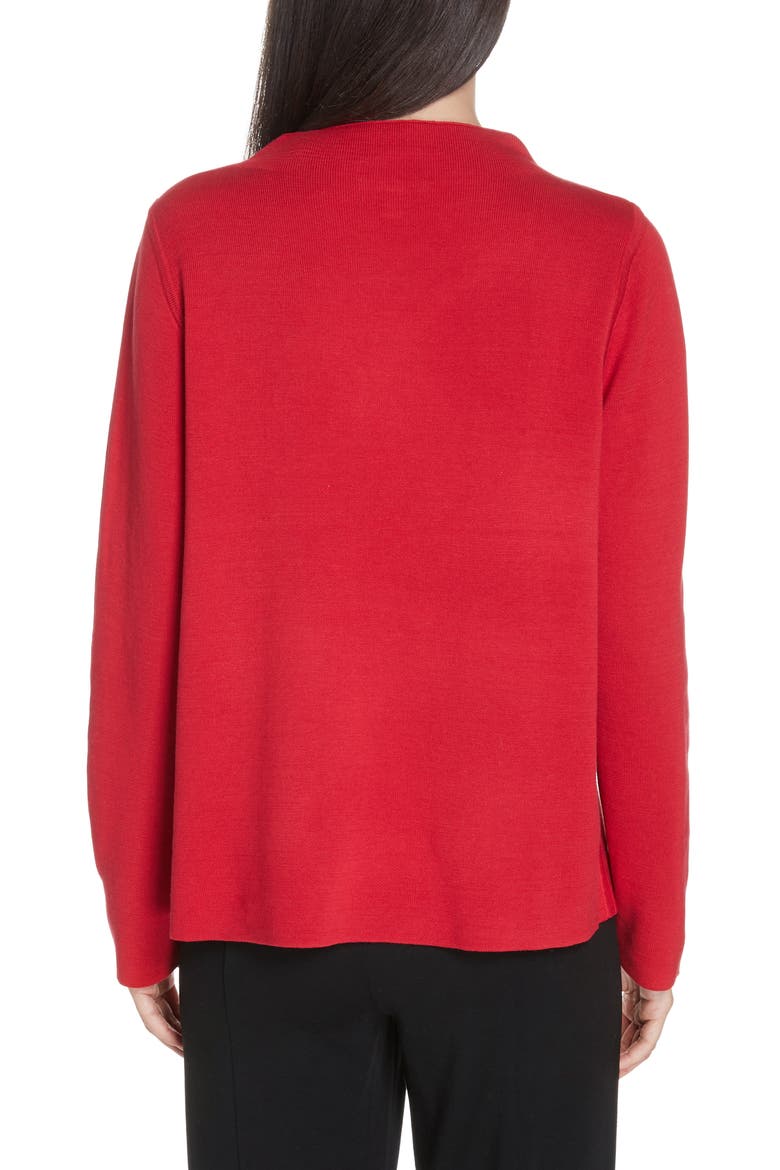 Reversible Silk Blend Sweater, Alternate, color, LACQUER