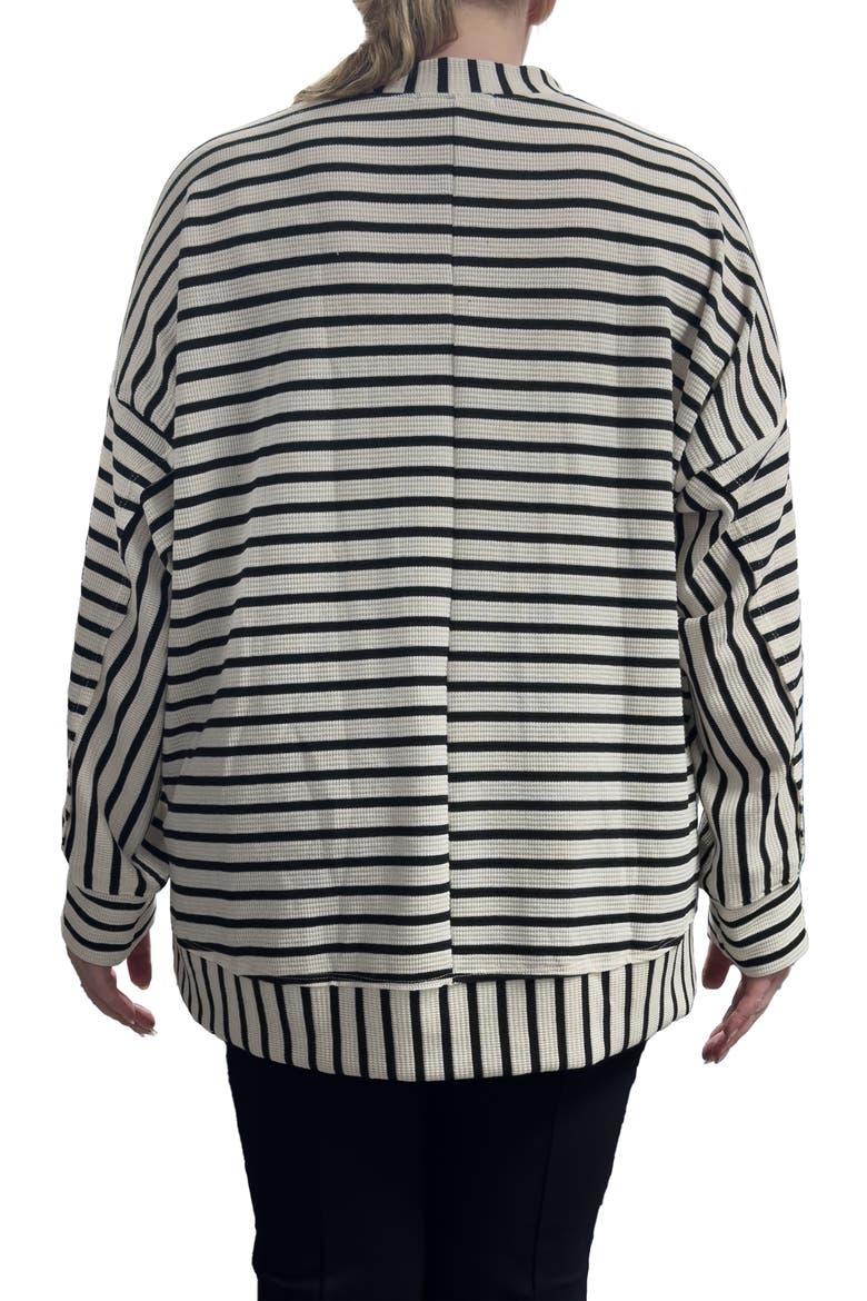 Stripe Thermal Knit Top, Alternate, color, BLACK WHITE