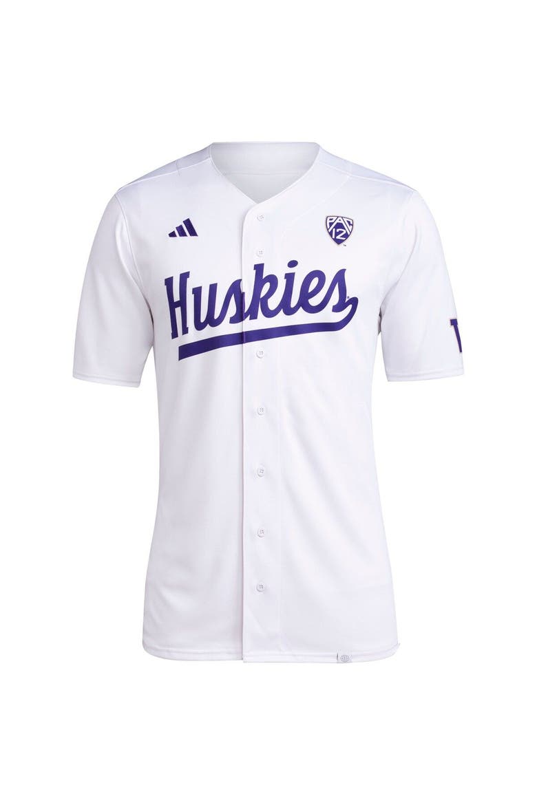 Men's adidas White Washington Huskies Team Baseball Jersey, Alternate, color, White