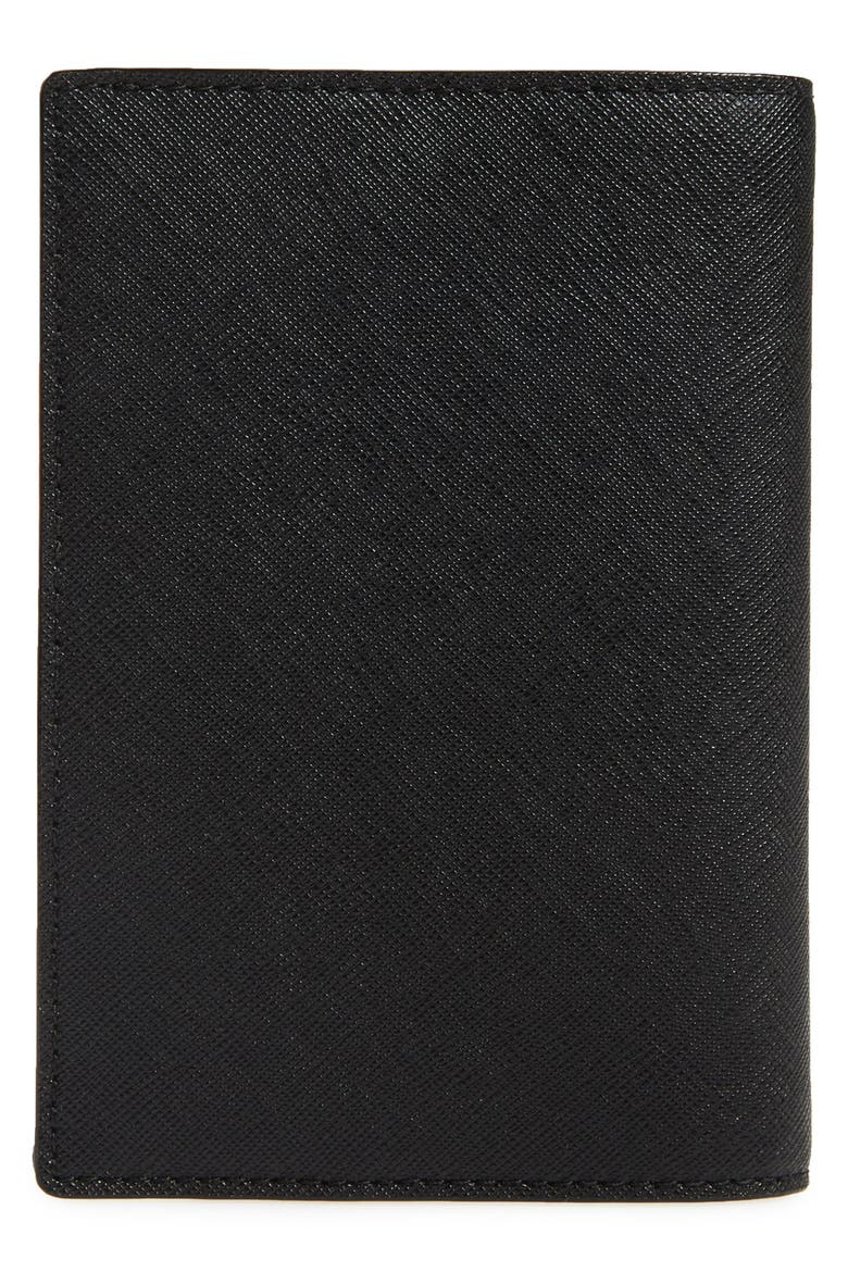 'cameron street' leather passport holder, Alternate, color, BLACK