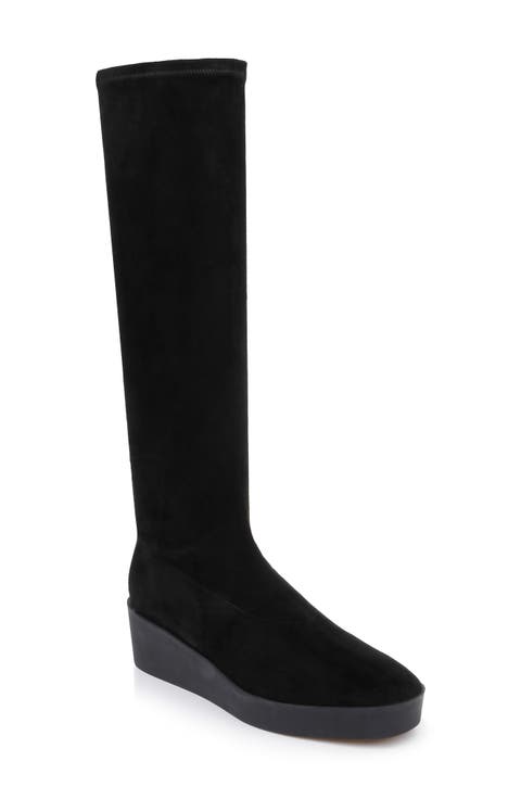 ミドルブーツ CLERGERIE Women Boots BELLAA Black Tall Leather Boots - Carnegie Knee High Boots | Marcella