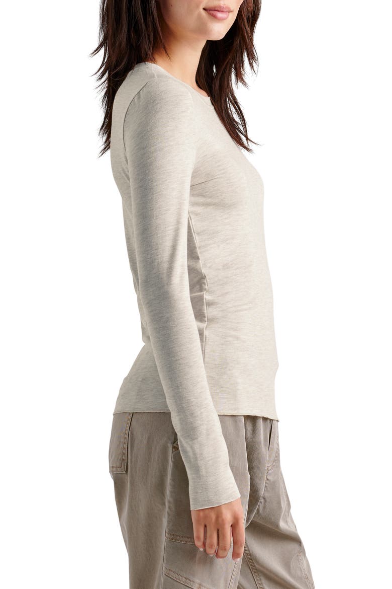 Long Sleeve Crewneck T-Shirt, Alternate, color, PALE OAK HTHR