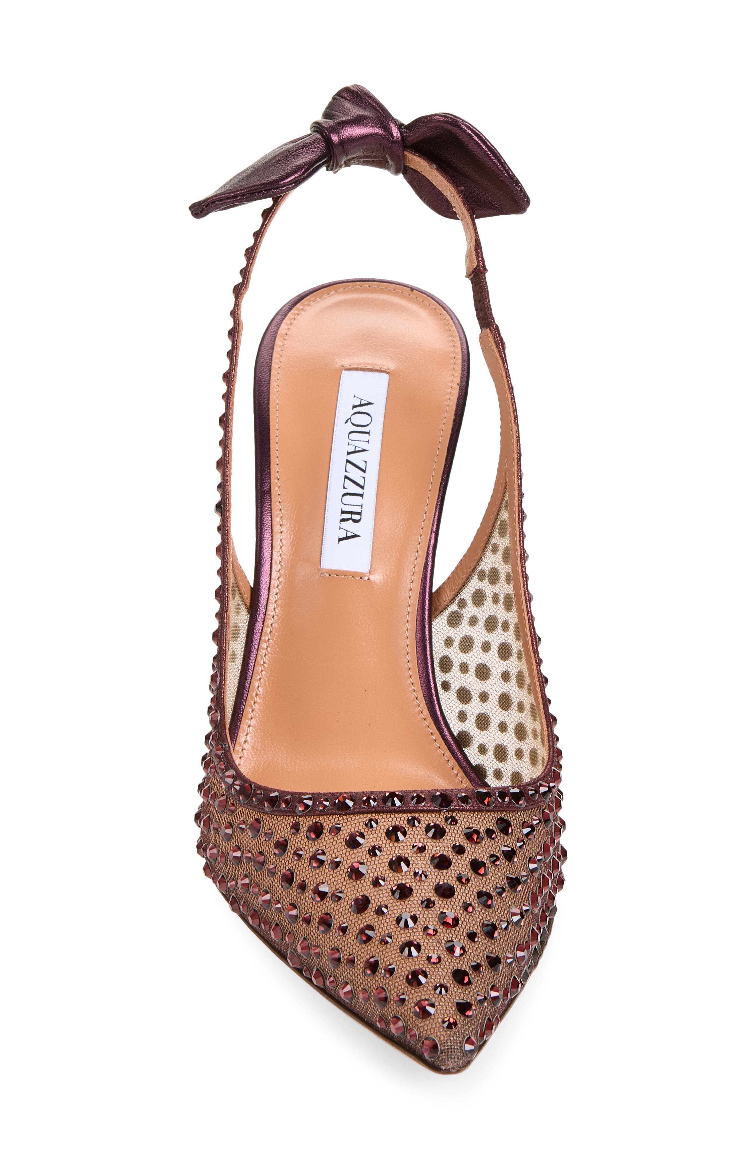 Bow Rhinestone Slingback Sandal, Alternate, color, MERLOT