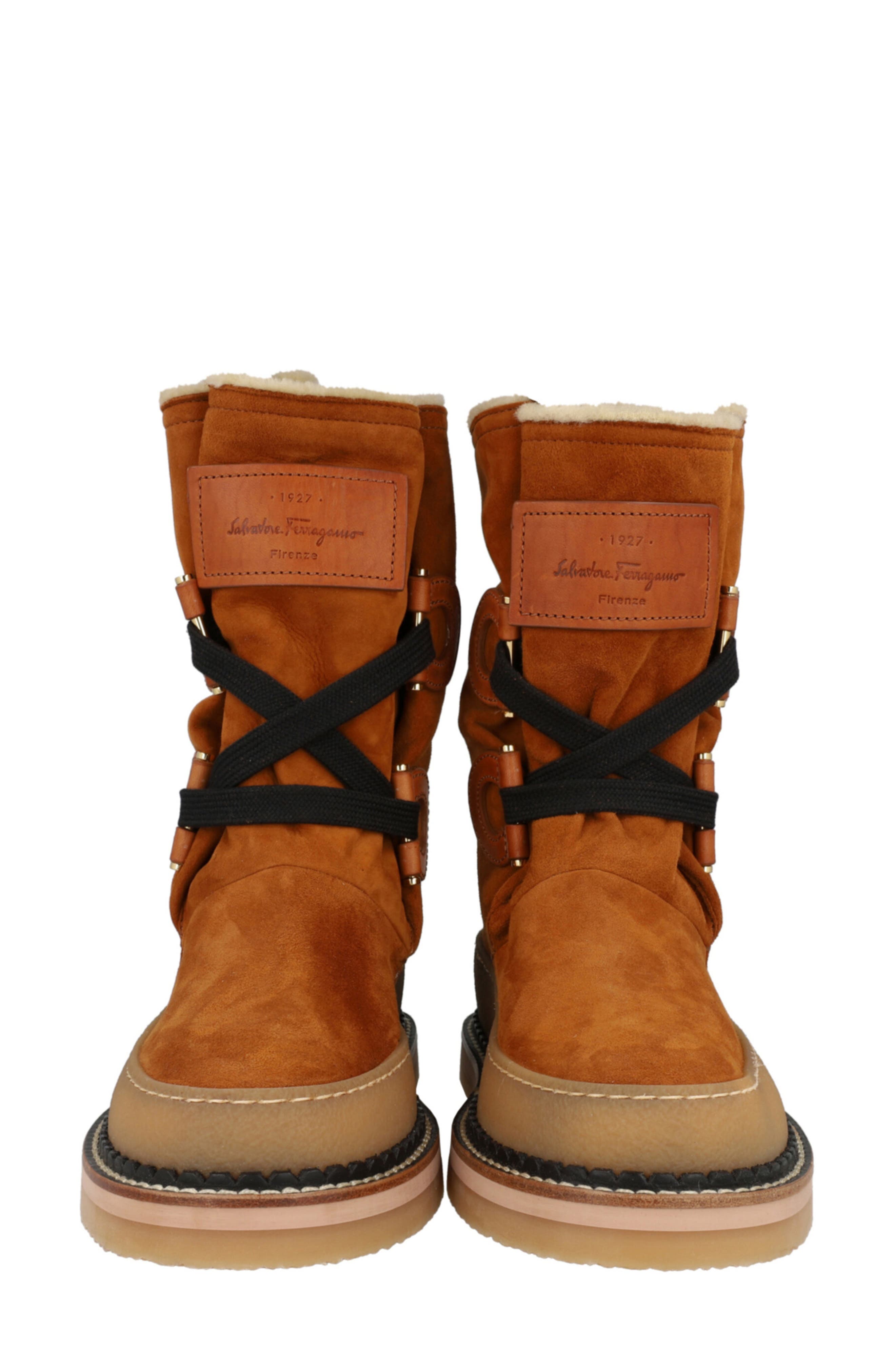 FERRAGAMO Celeno Genuine Shearling Lined Suede Boot, Alternate, color, 