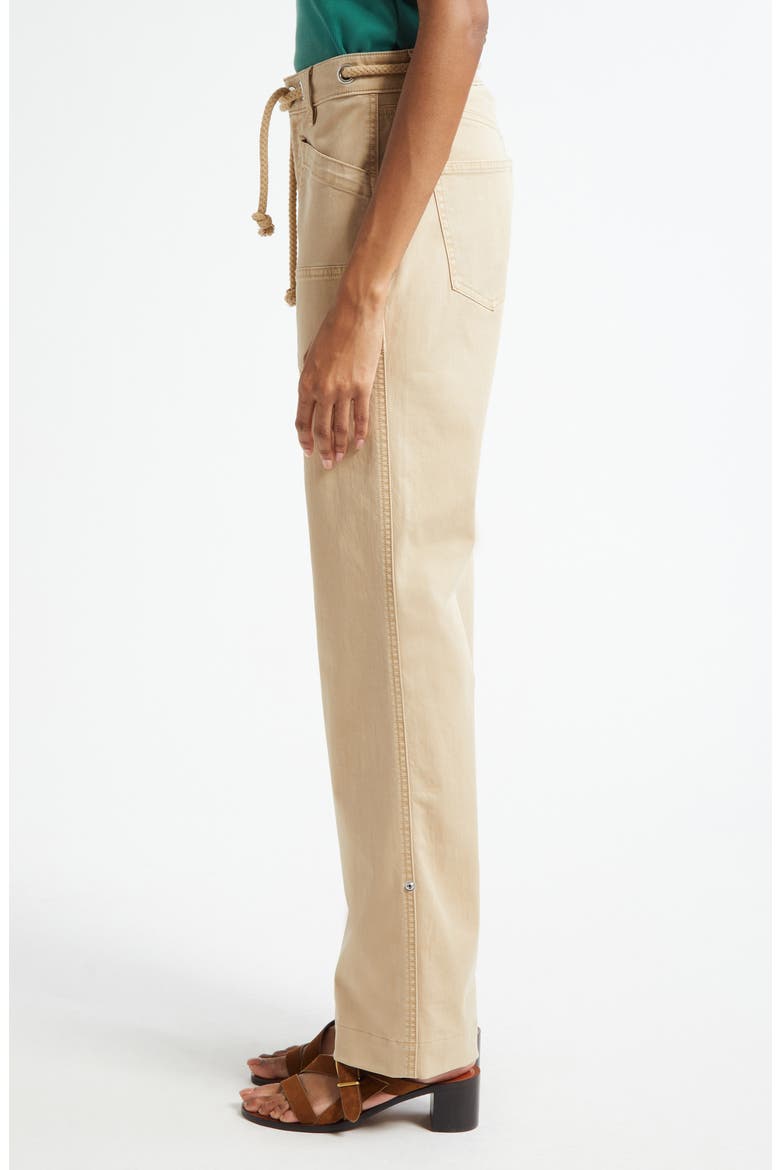Heather Rope Drawstring Stretch Cotton Blend Pants, Alternate, color, STONE KHAKI
