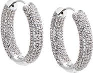 BY ADINA EDEN Oval CZ Pavé Wide Hoop Earring