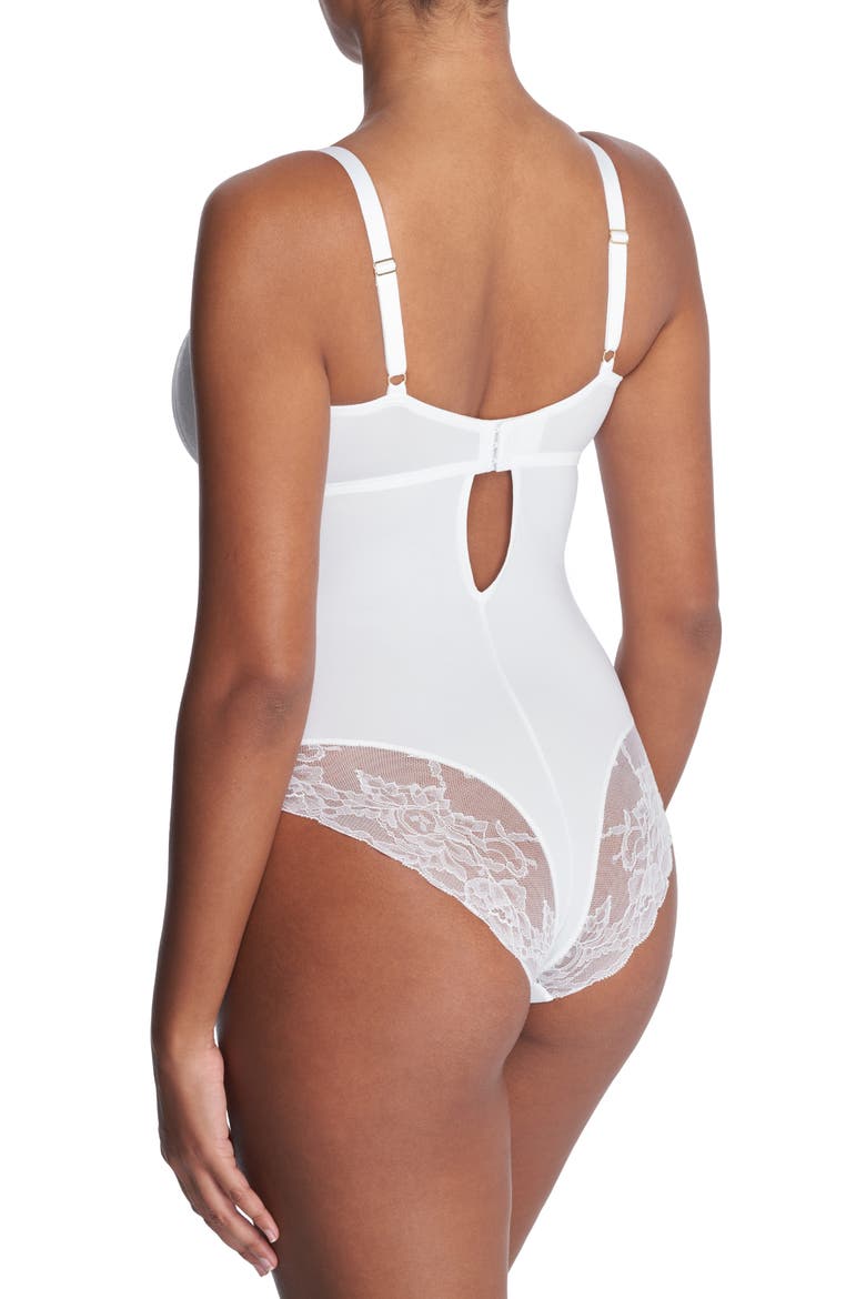 Statement Underwire Bodysuit, Alternate, color, WHITE