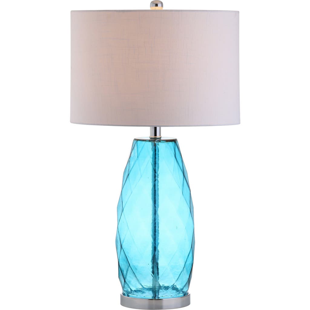 Jonathan Y Juliette 26.5" Glass/metal Led Table Lamp In Moroccan Blue