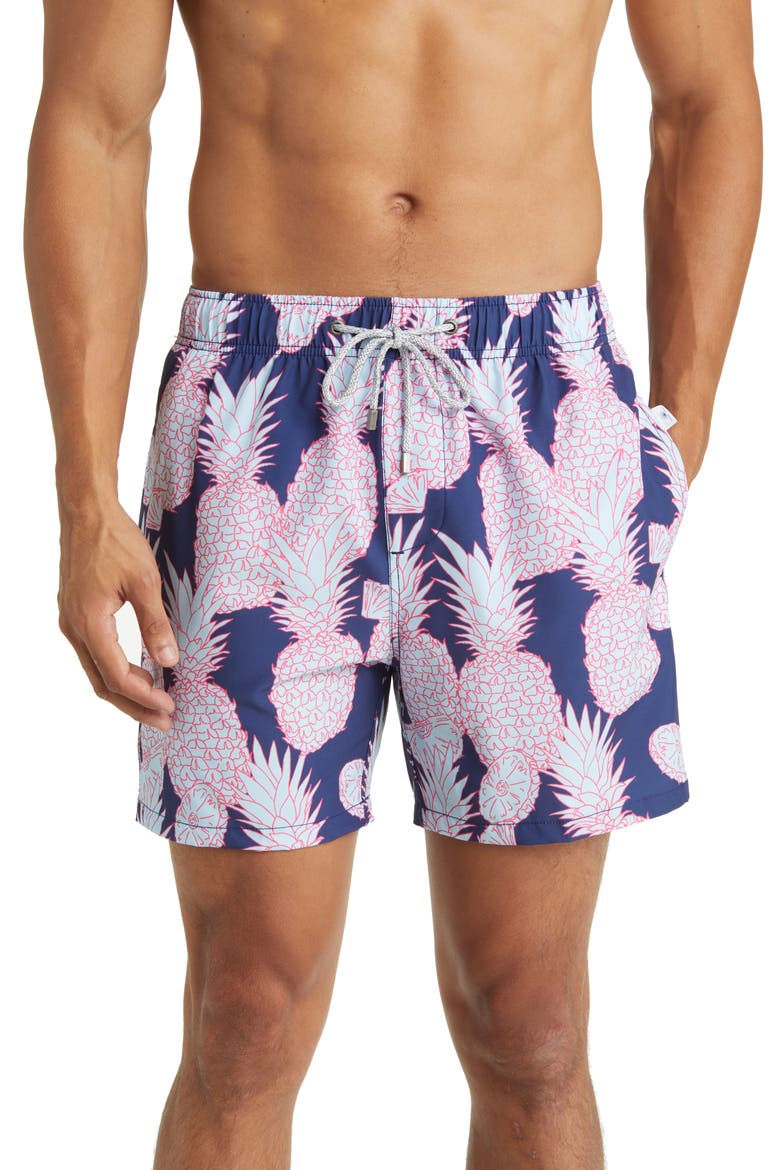 Stretch Swim Trunks, Main, color, NAVY