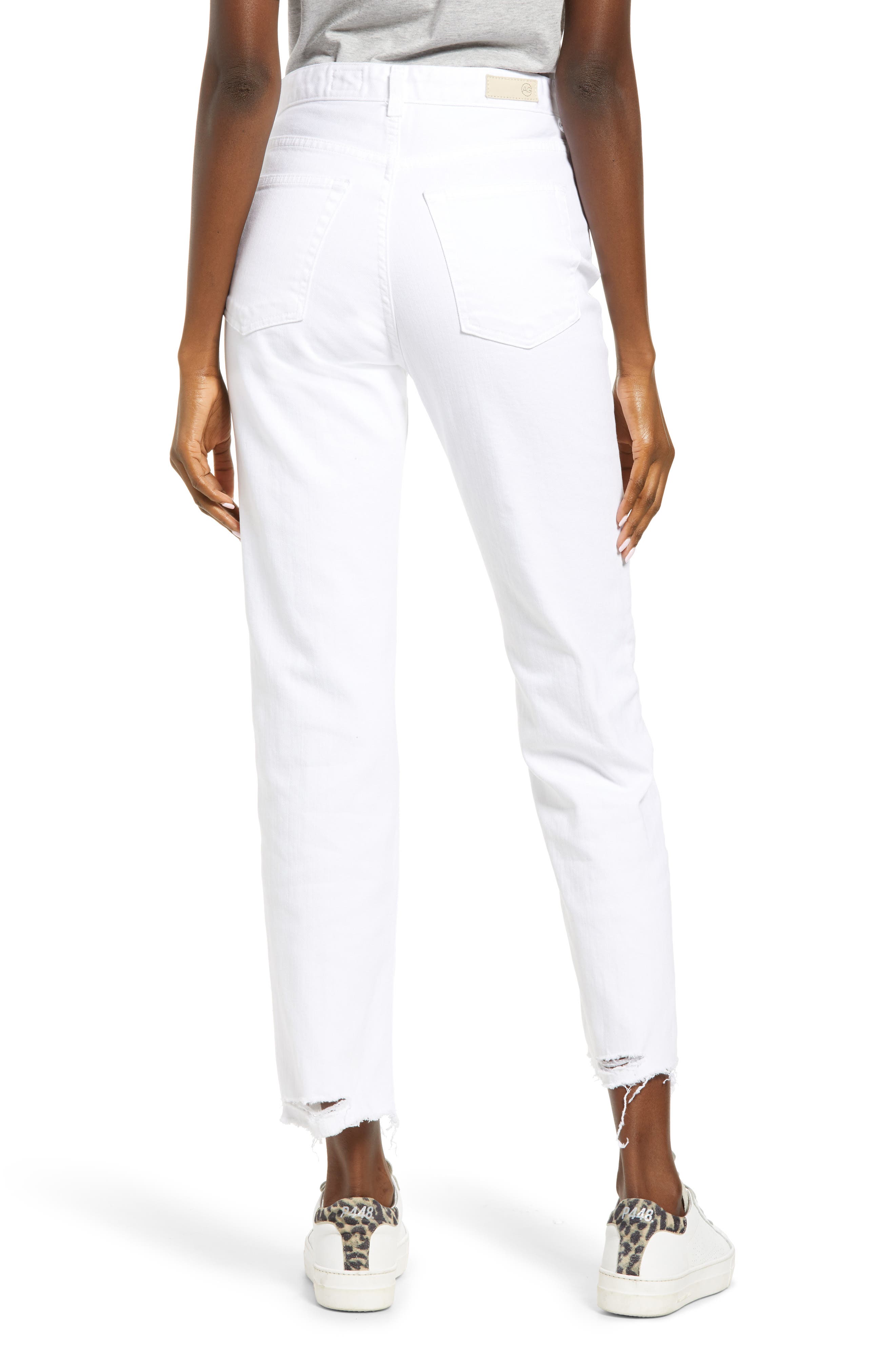 Alexxis High Waist Raw Hem Ankle Straight Leg Jeans - image 2