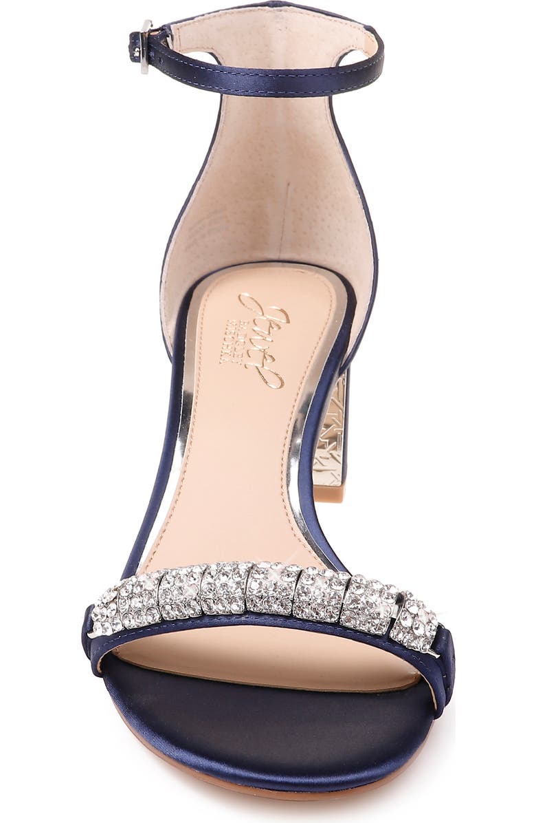 Jewel Badgley Mischka Ramsay Ankle Strap Sandal, Alternate, color, Navy Satin