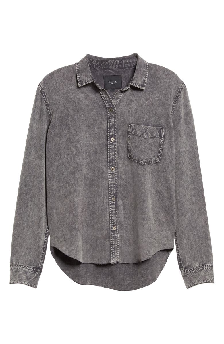 Rails Ingrid Raw Hem Long Sleeve Button-Up Shirt, Alternate, color,
