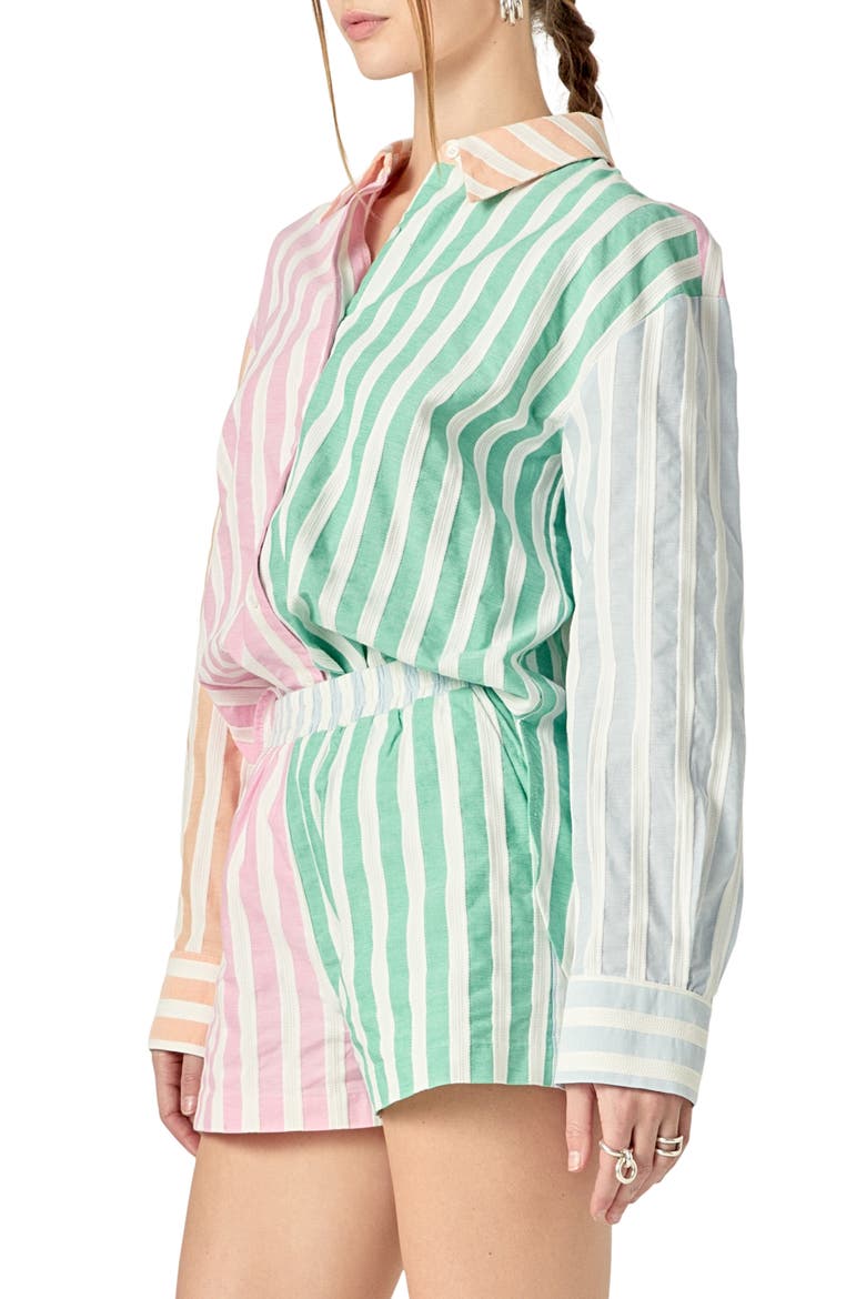 Colorblock Stripe Shirt, Alternate, color, PINK MULTI
