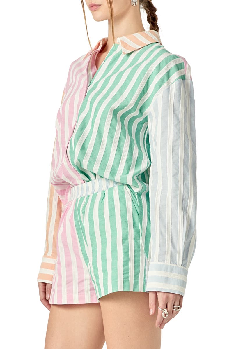 English Factory Colorblock Stripe Shirt, Alternate, color, Pink Multi