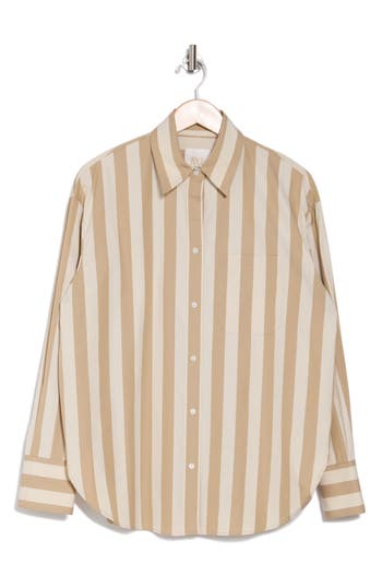Twp Big Joe Button Front Shirt In Camel/beige